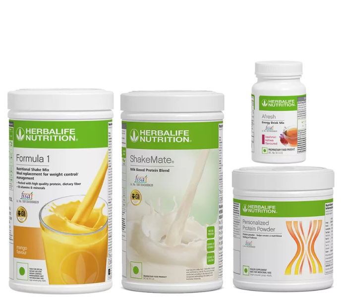 Herbalife Formula 1 Mango Shake, Shakemate, 200g Protein Powder, and Afresh Wellness Pack