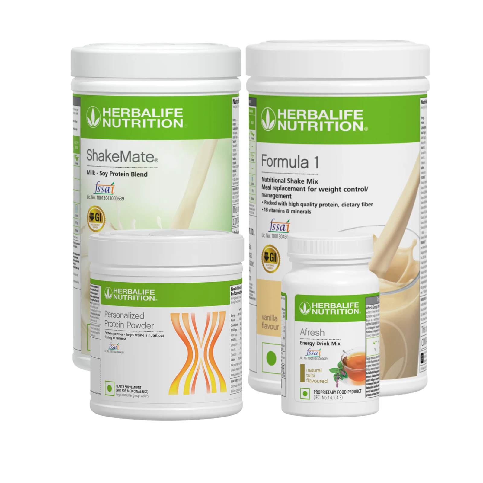 Herbalife Formula 1 Vanilla Nutritional Shake, Shakemate, 200g Protein Powder, and Afresh